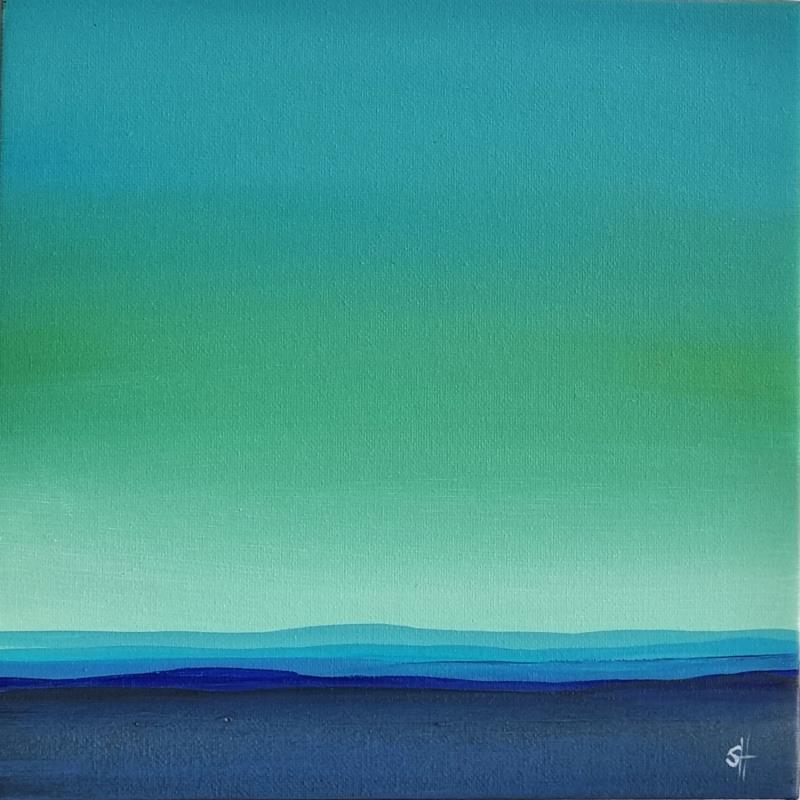 Painting TURQUOISE SKY by Herz Svenja | Painting Abstract Acrylic Landscapes