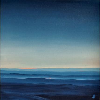 Painting BLUE HOUR by Herz Svenja | Painting Abstract Acrylic Landscapes