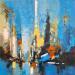 Painting Blue Manhattan by Castan Daniel | Painting Figurative Oil