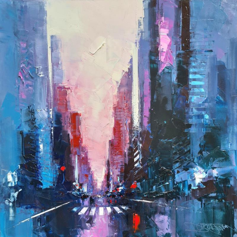 Painting Pink City by Castan Daniel | Painting Figurative Oil