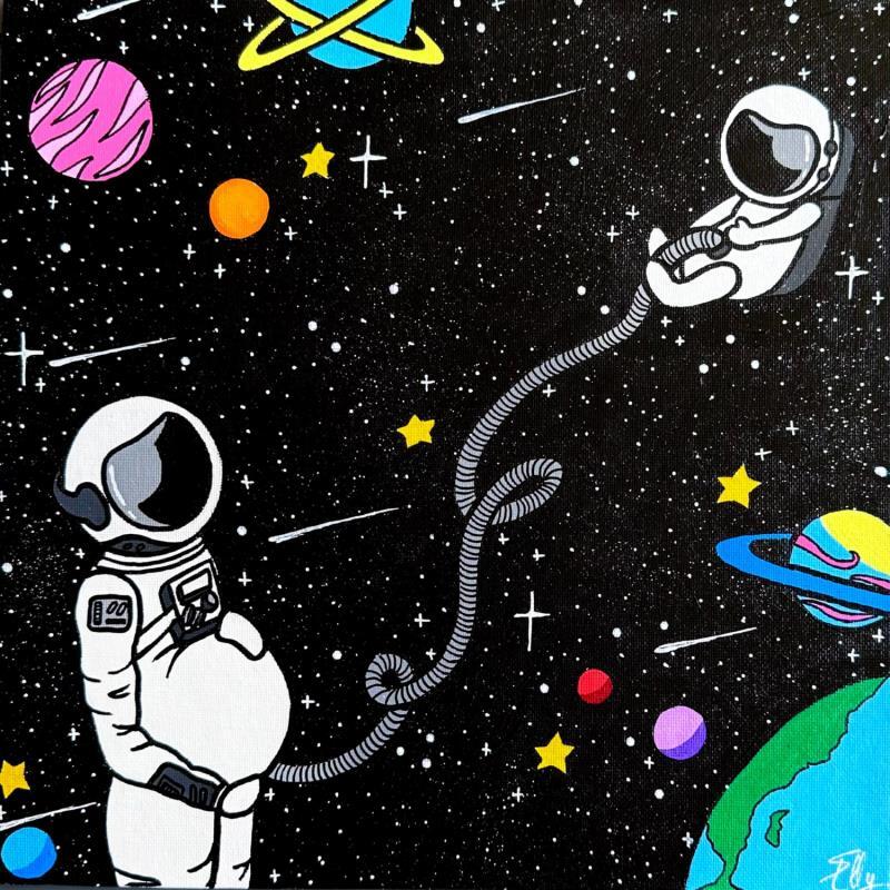 Painting Naissance spatiale by Elly | Painting Pop-art Acrylic, Posca Child, Life style
