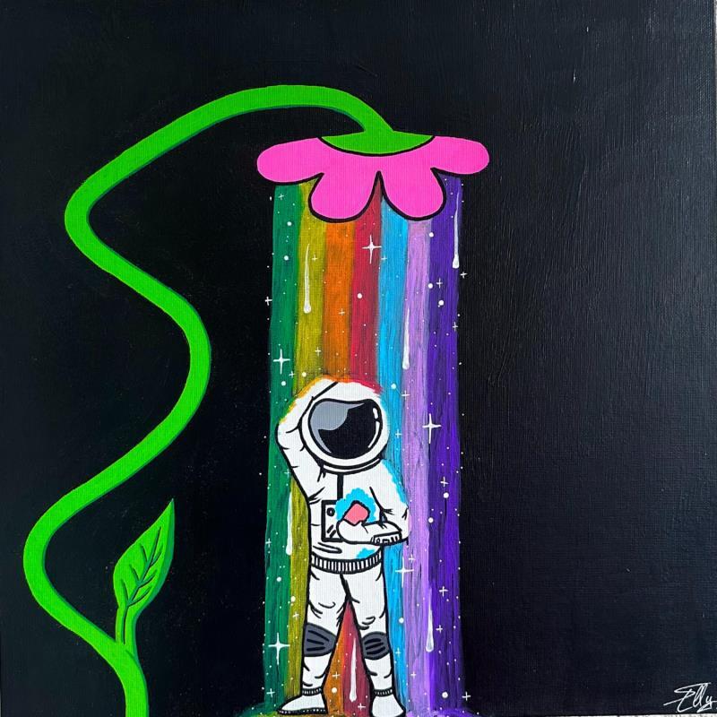 Gemälde Rainbow shower von Elly | Gemälde Pop-Art Alltagsszenen Acryl Posca