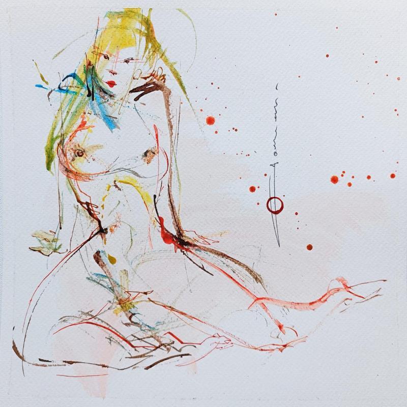 Painting Onycios - 03 - 23 by Goessens Didier | Painting Figurative Acrylic, Watercolor Nude