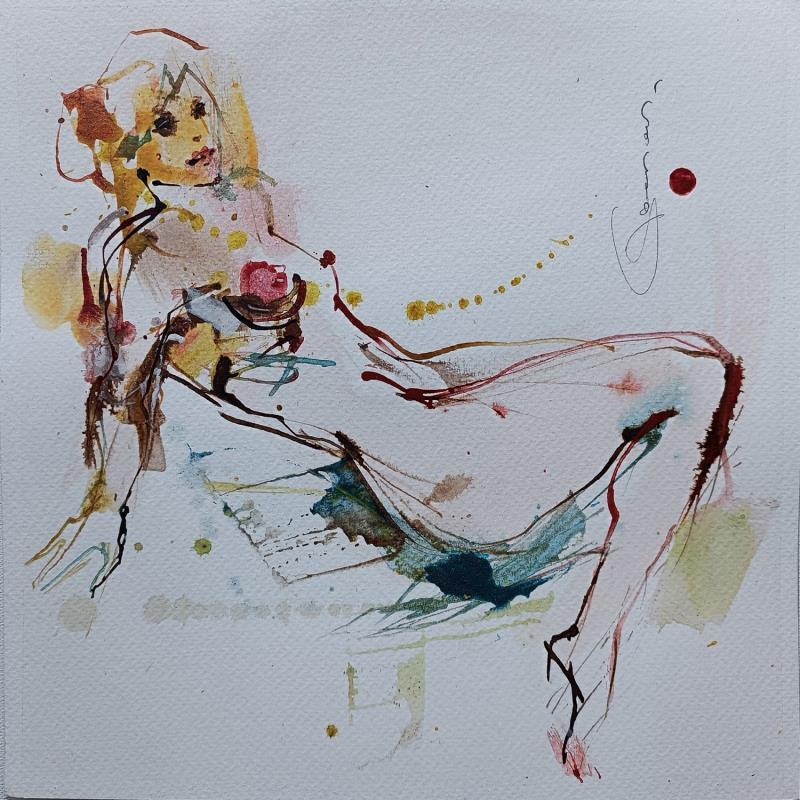 Painting Catelos 3 - 03 by Goessens Didier | Painting Figurative Nude Watercolor Acrylic