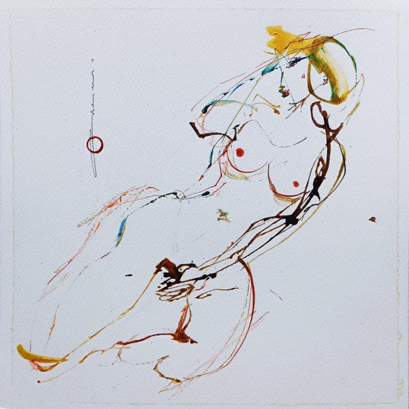 Painting Onycios - 03 - 06 by Goessens Didier | Painting Figurative Nude Watercolor Acrylic