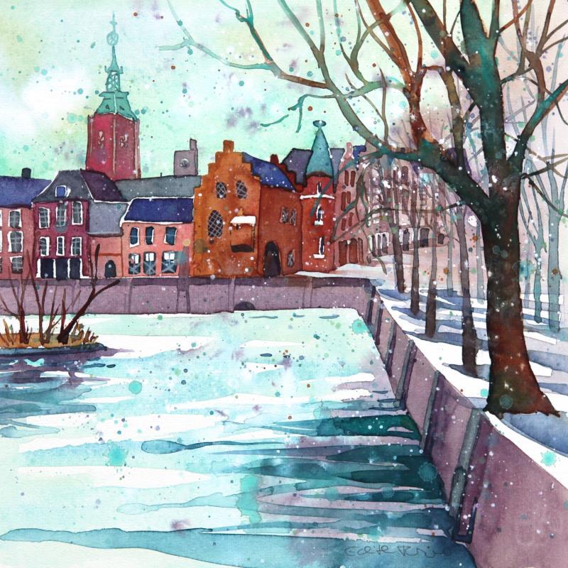 Peinture NO.  23109  THE HAGUE  HOFVIJVER par Thurnherr Edith | Tableau Figuratif Urbain Aquarelle