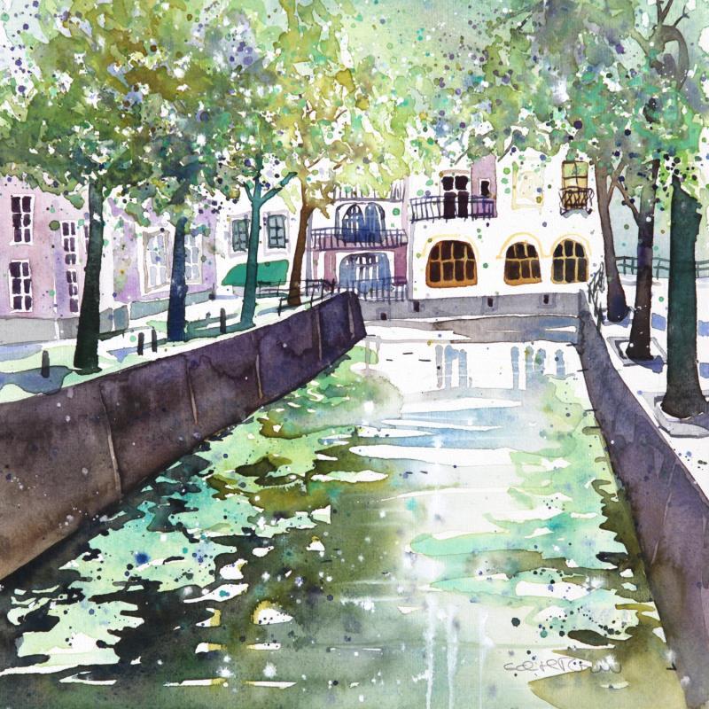 Painting NO.  23111  THE HAGUE  HOUTWEG by Thurnherr Edith | Painting Figurative Watercolor Urban
