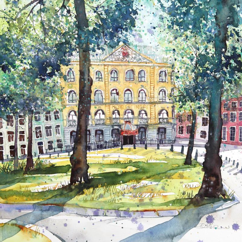 Painting NO. 23101   THE HAGUE  HOTEL DES INDÈS by Thurnherr Edith | Painting Figurative Watercolor Urban