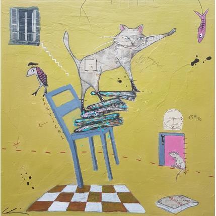 Peinture 15h30 par Colin Sylvie | Tableau Art Singulier Acrylique, Collage, Pastel animaux
