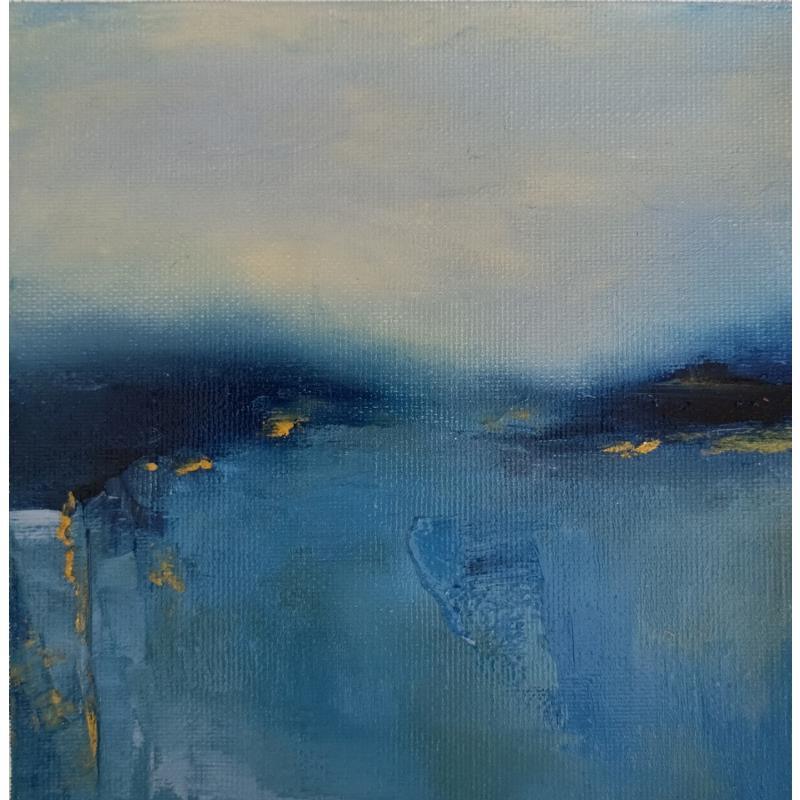 Painting Marine bleu et or by Chebrou de Lespinats Nadine | Painting Abstract Oil Marine