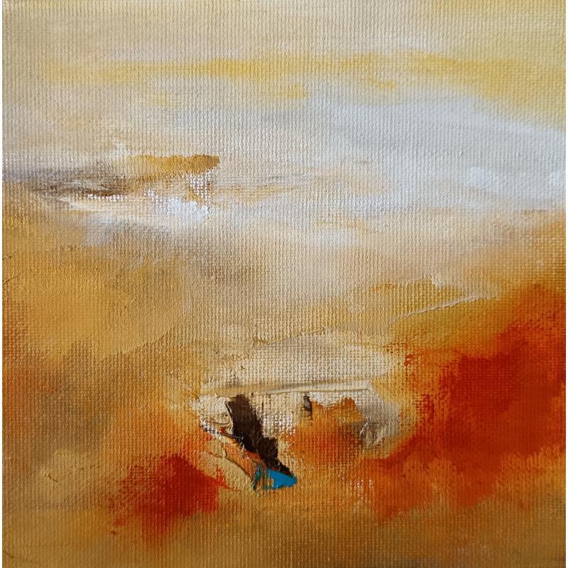 Gemälde Marine - Estran Orange von Chebrou de Lespinats Nadine | Gemälde Abstrakt Öl Marine