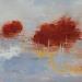 Painting Arbres orange 2 by Chebrou de Lespinats Nadine | Painting Abstract Landscapes Oil
