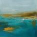 Peinture Marine- Estran turquoise or par Chebrou de Lespinats Nadine | Tableau Abstrait Marine Huile