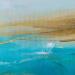 Peinture Marine- Estran turquoise or par Chebrou de Lespinats Nadine | Tableau Abstrait Marine Huile