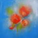 Painting Roses rouge by Chebrou de Lespinats Nadine | Painting Abstract Nature Oil