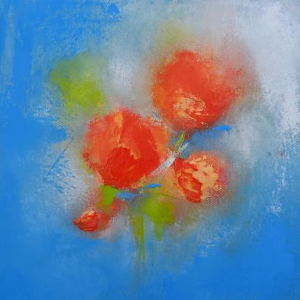 Painting Roses rouge by Chebrou de Lespinats Nadine | Painting Abstract Oil Nature, Pop icons