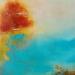 Painting Arbre orange au bord du lac by Chebrou de Lespinats Nadine | Painting Abstract Landscapes Oil