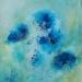 Peinture Fleurs bleues par Chebrou de Lespinats Nadine | Tableau Abstrait Nature Huile