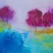 Painting Arbres violet 1 by Chebrou de Lespinats Nadine | Painting Abstract Landscapes