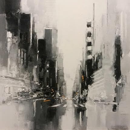Painting Time square by Castan Daniel | Painting Figurative Oil Urban