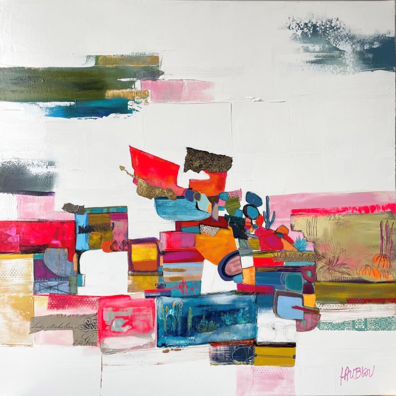 Painting Sur la route des cactus by Lau Blou | Painting Abstract Acrylic