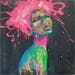 Painting Pink Mulata by  | Painting Figurative Acrylic Portrait