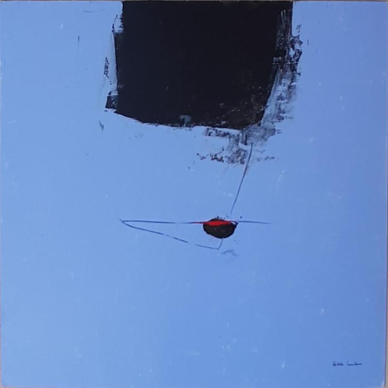 Gemälde abstract blue D 19 von Wilms Hilde | Gemälde Abstrakt Minimalistisch Pappe Collage