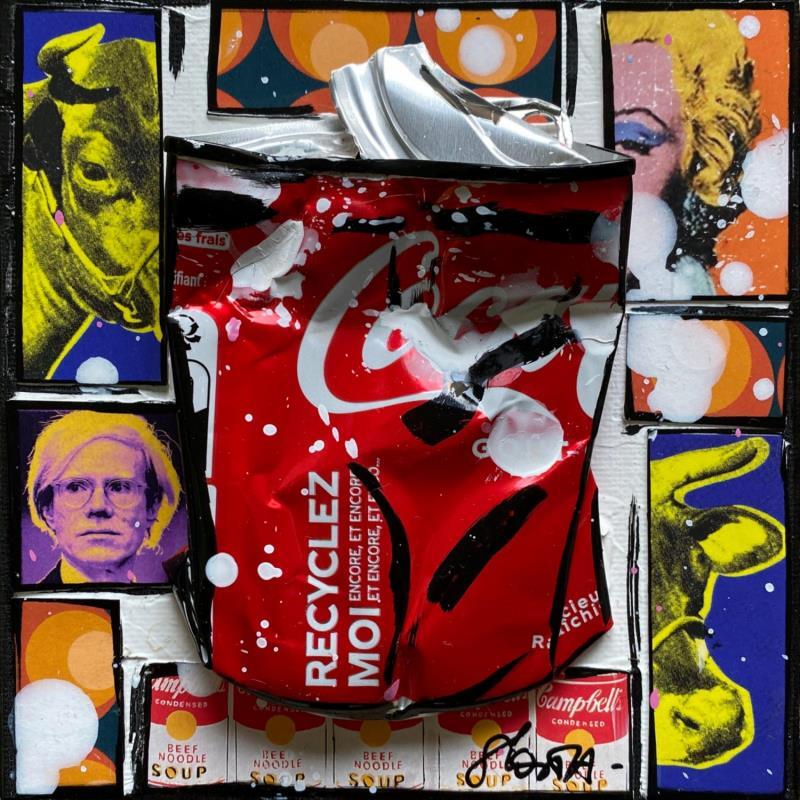 Painting POP COKE by Costa Sophie | Painting Pop art Acrylic, Gluing, Posca, Upcycling Pop icons