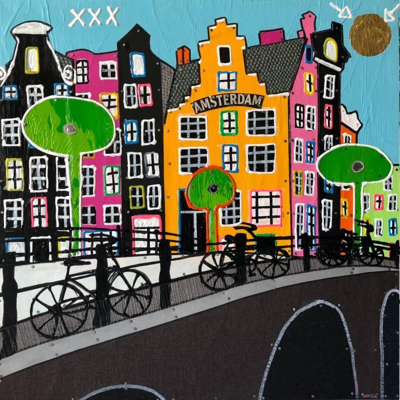 Painting Amsterdam Vibes 1 by Lovisa | Painting Pop art Wood Urban
