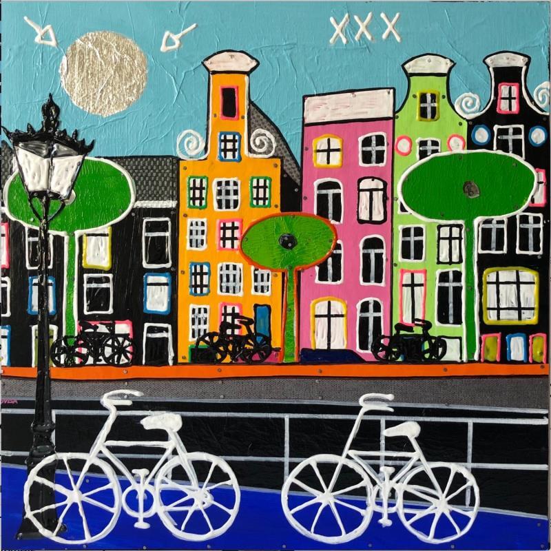 Painting Amsterdam Vibes 3 by Lovisa | Painting Pop art Wood Urban