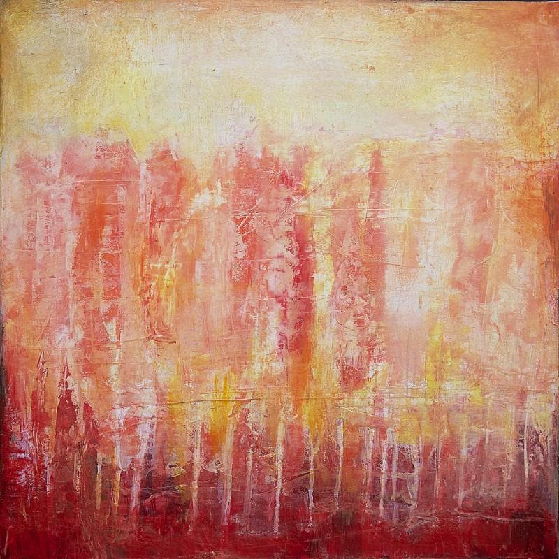 Painting Forêt magique by Droit Ode | Painting Abstract Mixed Landscapes
