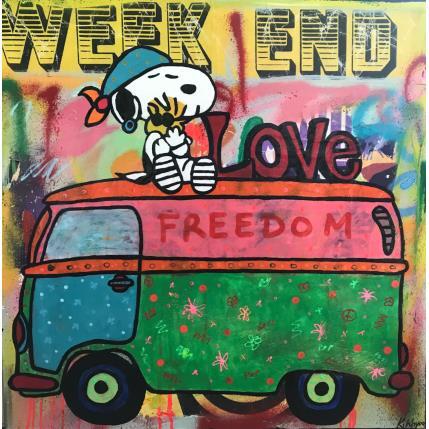 Painting snoopy van love by Kikayou | Painting Pop art Acrylic Pop icons