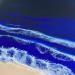 Painting Velvet Blue by Aurélie Lafourcade painter | Painting Figurative Landscapes Marine Wood Acrylic Resin
