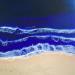 Peinture Velvet Blue par Aurélie Lafourcade painter | Tableau Figuratif Paysages Marine Bois Acrylique Résine