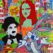 Gemälde ICONS von Euger Philippe | Gemälde Pop-Art Pop-Ikonen Graffiti Pappe Acryl Collage