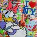 Gemälde DAISY LOVES NEW YORK von Euger Philippe | Gemälde Pop-Art Pop-Ikonen Graffiti Pappe Acryl Collage