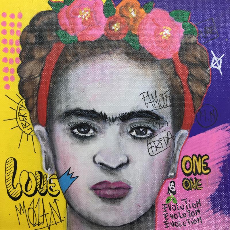Painting Frida by Molla Nathalie  | Painting Pop-art Pop icons Wood