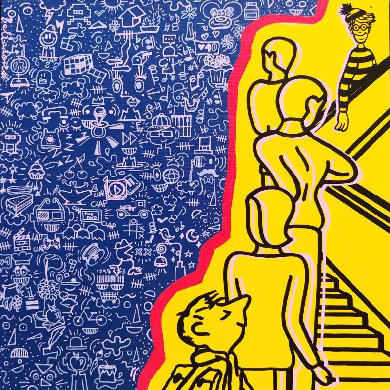 Painting L'escalier by Belladone | Painting Pop-art Acrylic, Posca Pop icons