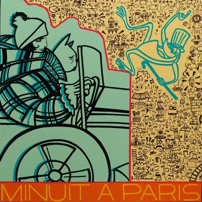 Gemälde Minuit à Paris von Belladone | Gemälde Pop-Art Acryl, Posca Pop-Ikonen