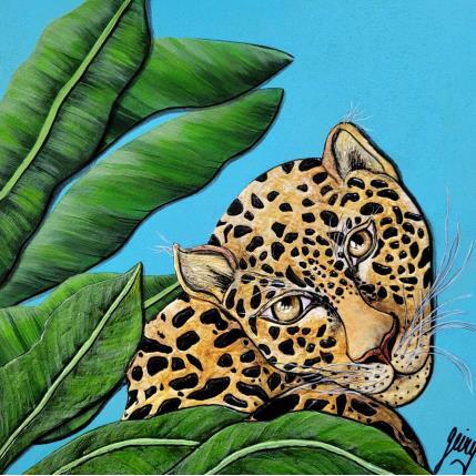 Painting JAGUAR by Geiry | Painting Subject matter Acrylic, Marble powder, Resin Animals, Nature