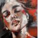 Painting Rosso by Abbondanzia Monica | Painting Figurative Portrait Oil