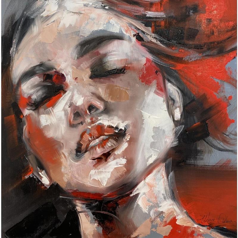 Painting Rosso by Abbondanzia Monica | Painting Figurative Portrait Oil