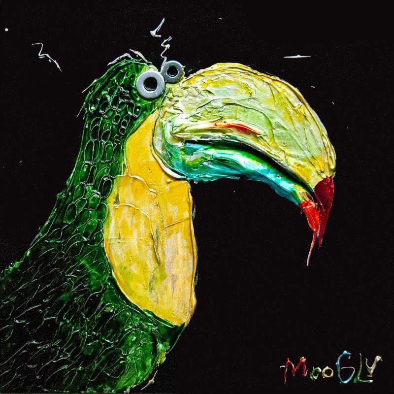 Gemälde Prépondérus von Moogly | Gemälde Naive Kunst Acryl, Harz Tiere