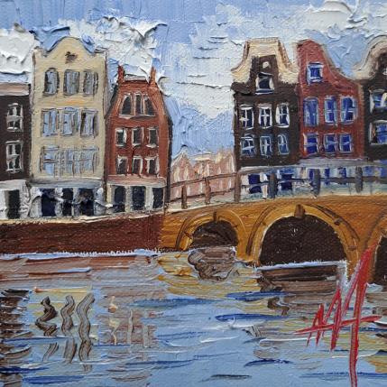Painting Herengracht,a little view by De Jong Marcel | Painting Figurative Oil Architecture, Urban