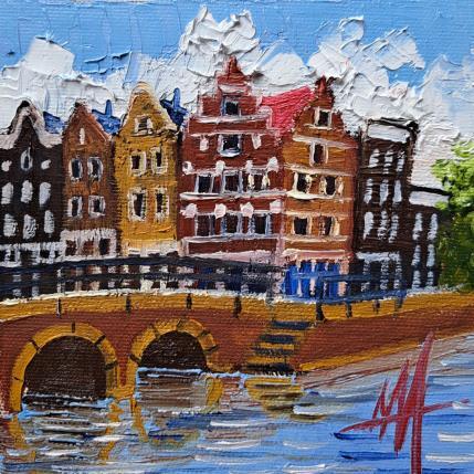 Painting Amsterdam, brouwersgracht. A good day. by De Jong Marcel | Painting Figurative Oil Architecture, Urban