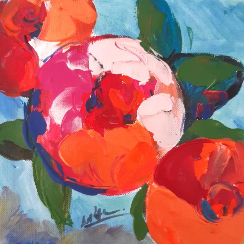 Painting PINK AND ORANGE 120523 by Laura Rose | Painting Figurative Oil still-life