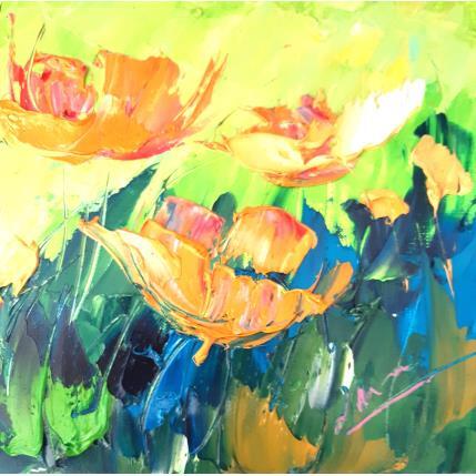 Painting DANSE JAUNE DES TULIPES 110623 by Laura Rose | Painting Figurative Oil Pop icons, still-life