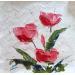 Painting TULIPE AU FOND BLANC 180323 by Laura Rose | Painting Figurative Still-life Oil