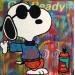Gemälde Snoopy street art von Kikayou | Gemälde Pop-Art Pop-Ikonen Acryl