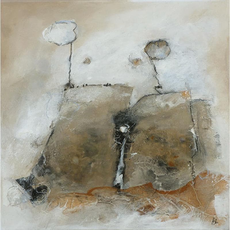 Painting Partition d'été 1 by Han | Painting Abstract Mixed Landscapes